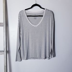 AMERICAN EAGLE OUTFITTERS SOFT & SEXY TUNIC TANISH CREAM W/ BLACK STRIPES SIZE S